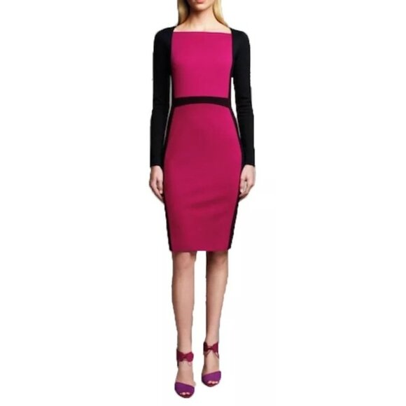 Narciso Rodriguez For Design Nation XS Colorblock Dress Mulberry/Black - Picture 1 of 8